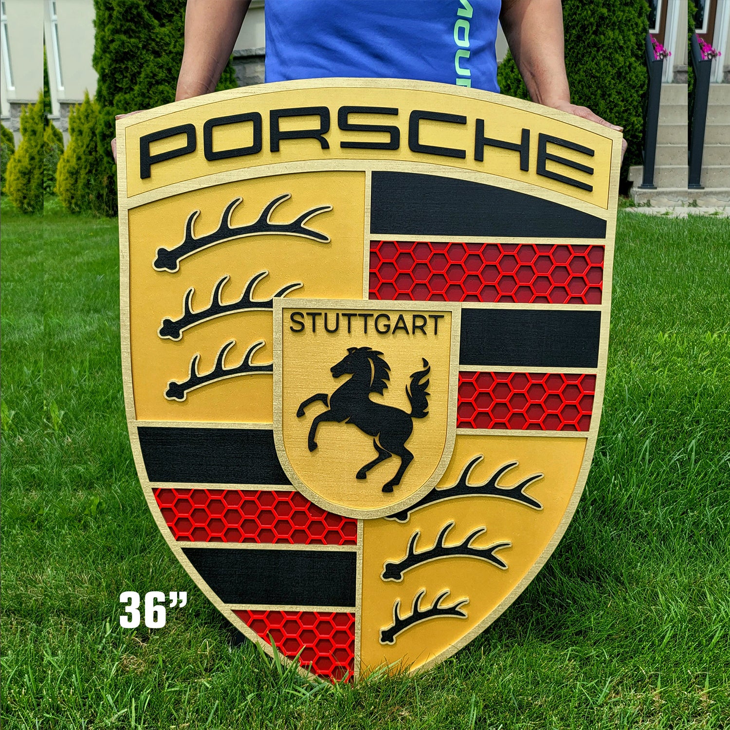 3D Porshe Crest, Logo Sign Wall Art