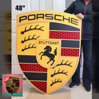 3D Porshe Crest, Logo Sign Wall Art