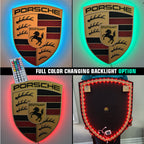 3D Porshe Crest, Logo Sign, Monochrome hybrid  Wall Art
