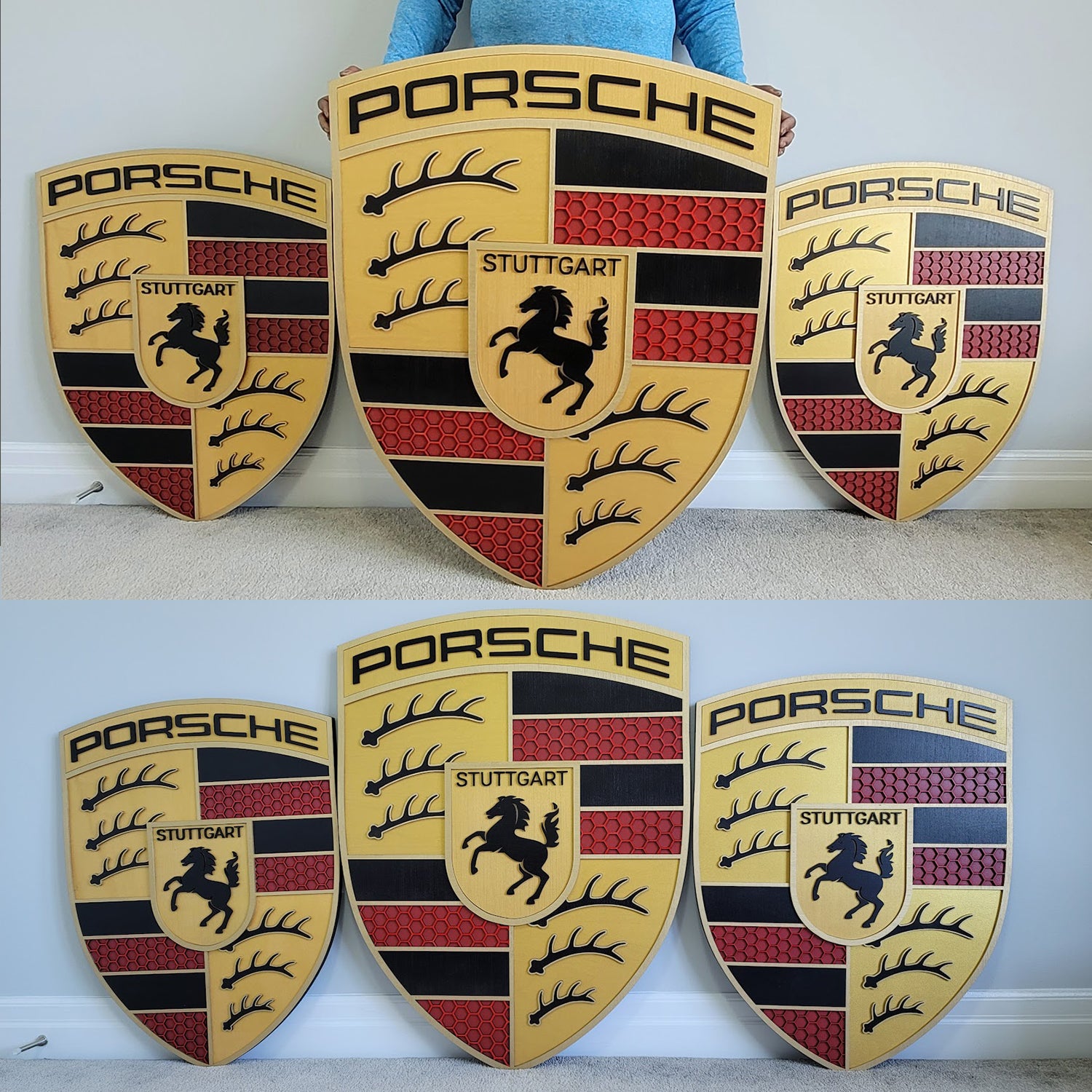 3D Porshe Crest, Logo Sign Wall Art