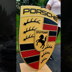 3D Porshe Crest, Logo Sign Wall Art
