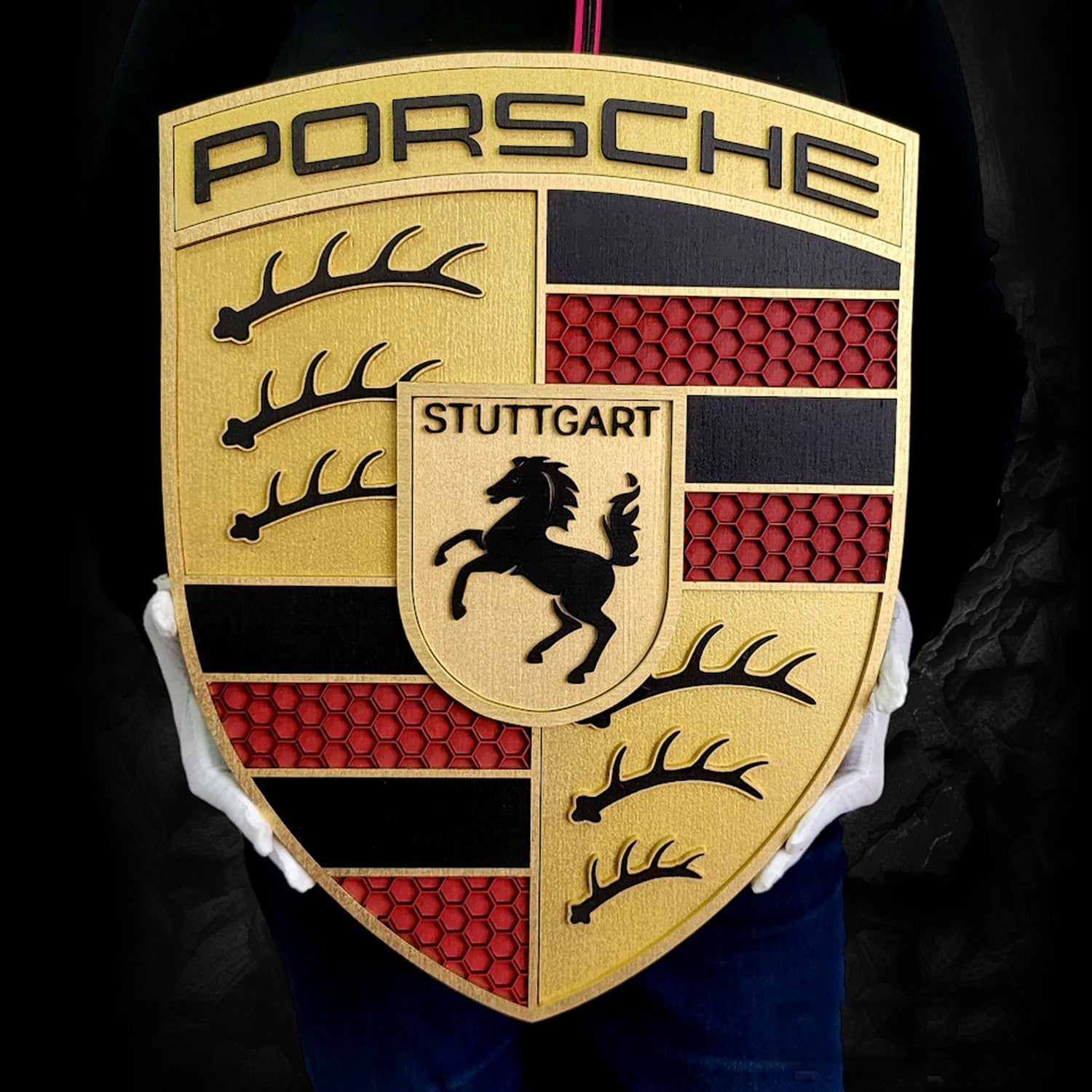 3D Porshe Crest, Logo Sign Wall Art