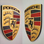 3D Porshe Crest, Logo Sign Wall Art
