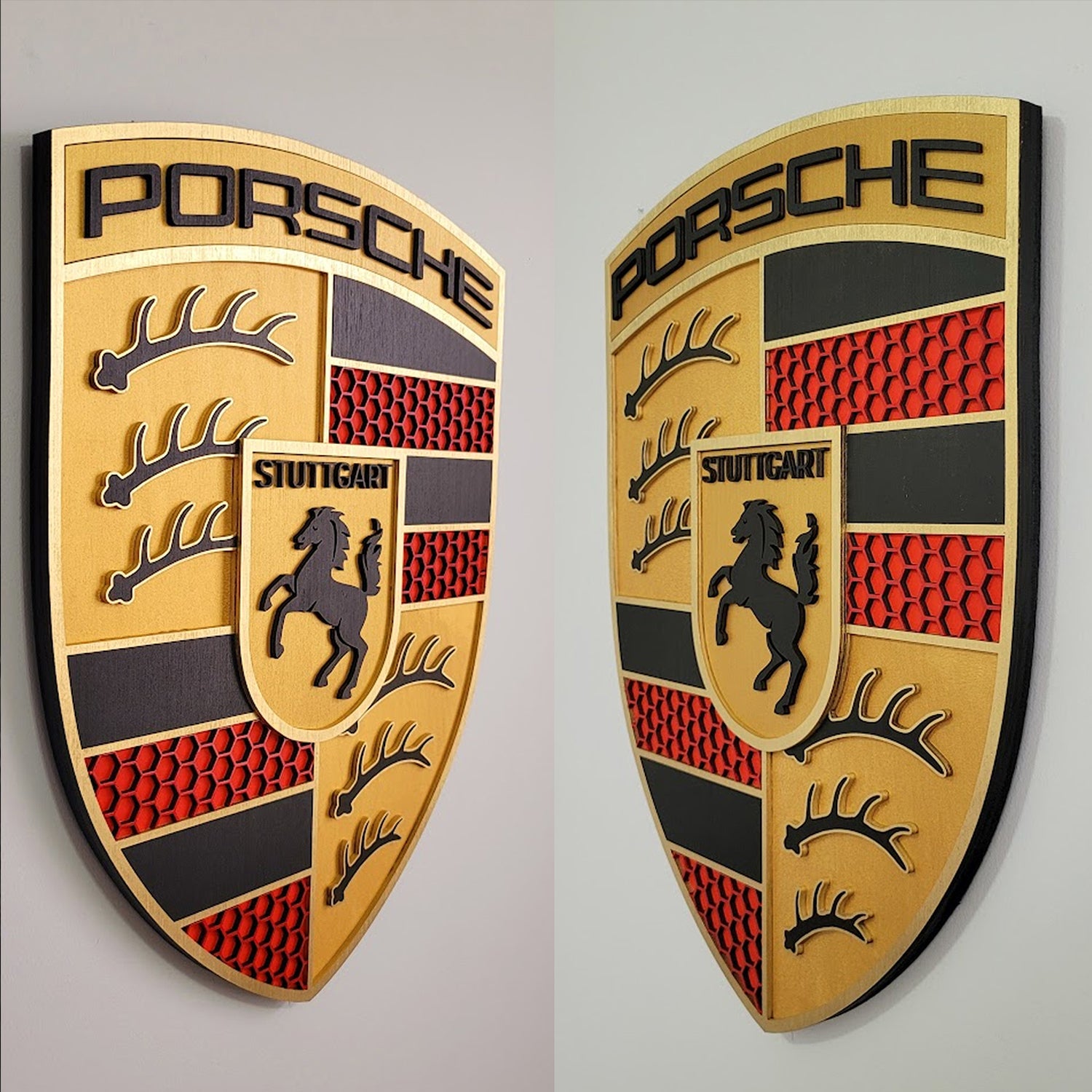 3D Porshe Crest, Logo Sign Wall Art