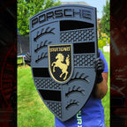 3D Porshe Crest, Logo Sign, Monochrome hybrid  Wall Art