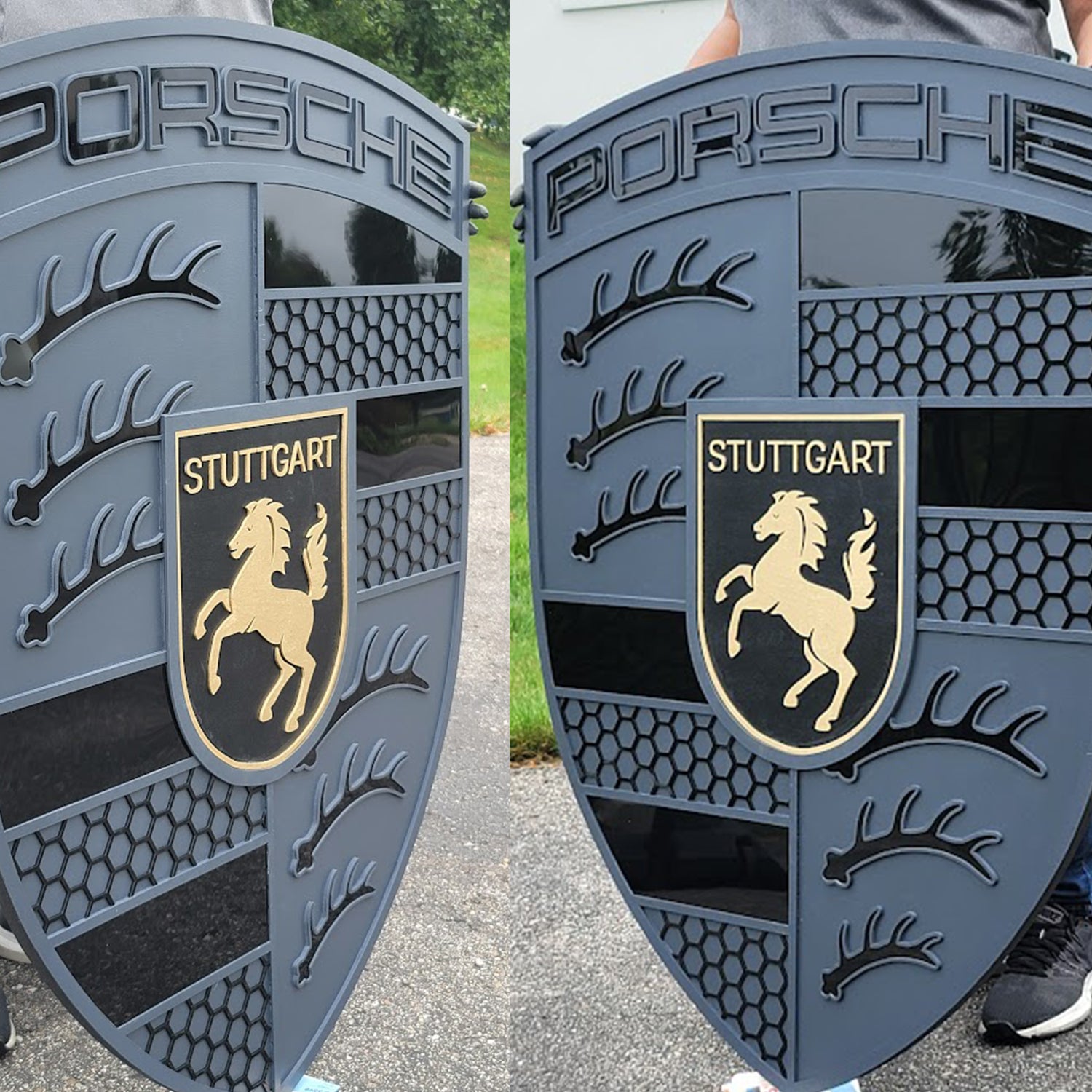 3D Porshe Crest, Logo Sign, Monochrome hybrid  Wall Art