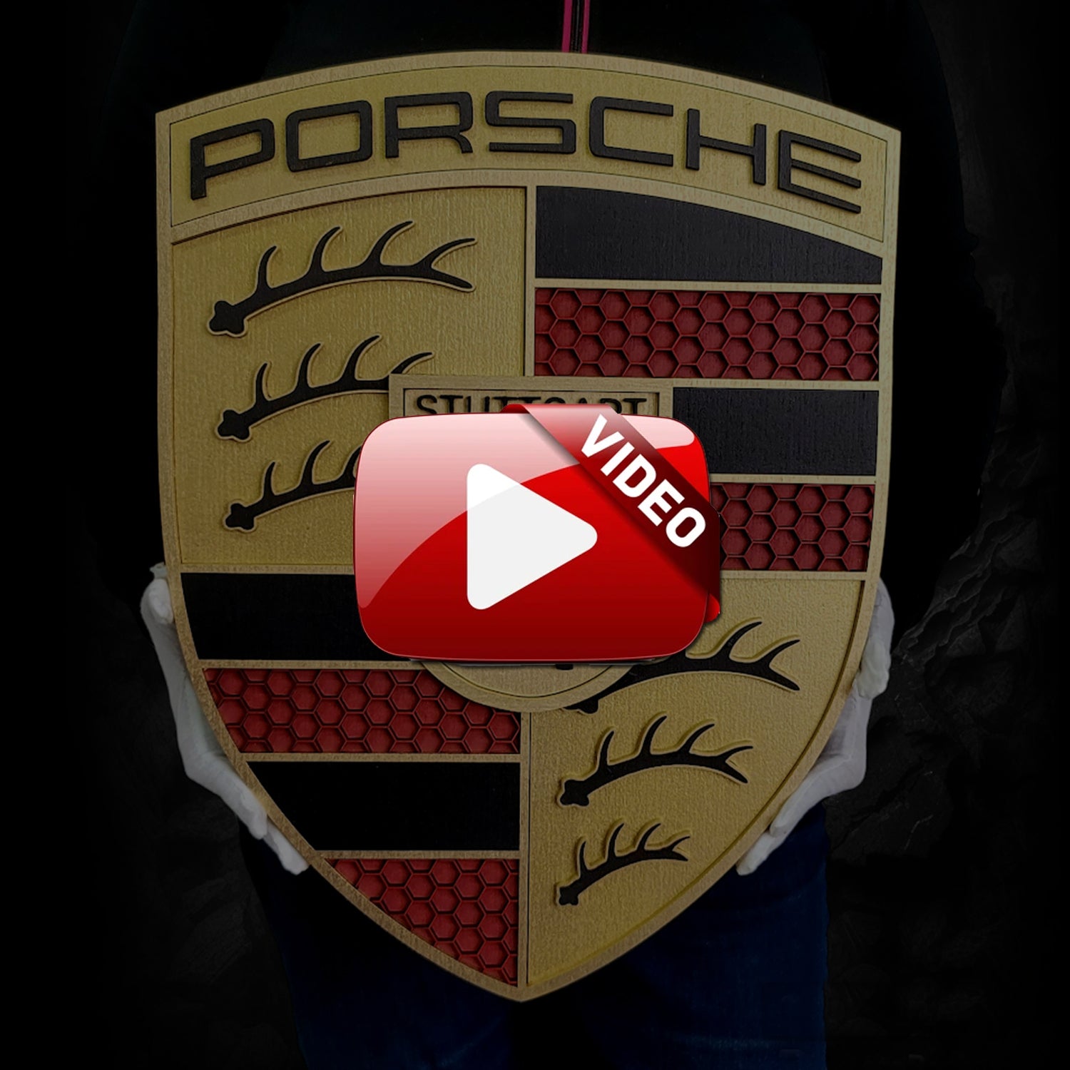 3D Porshe Crest, Logo Sign Wall Art